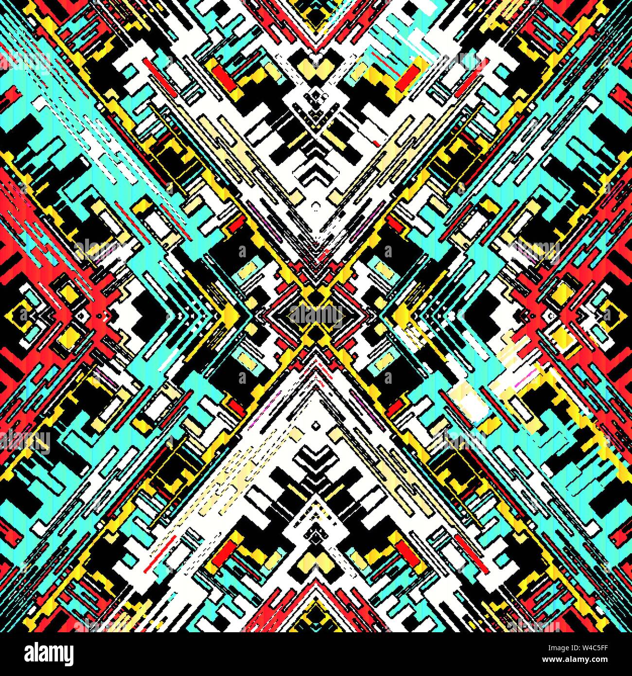 colored geometric abstract seamless pattern vector illustration Stock Vector