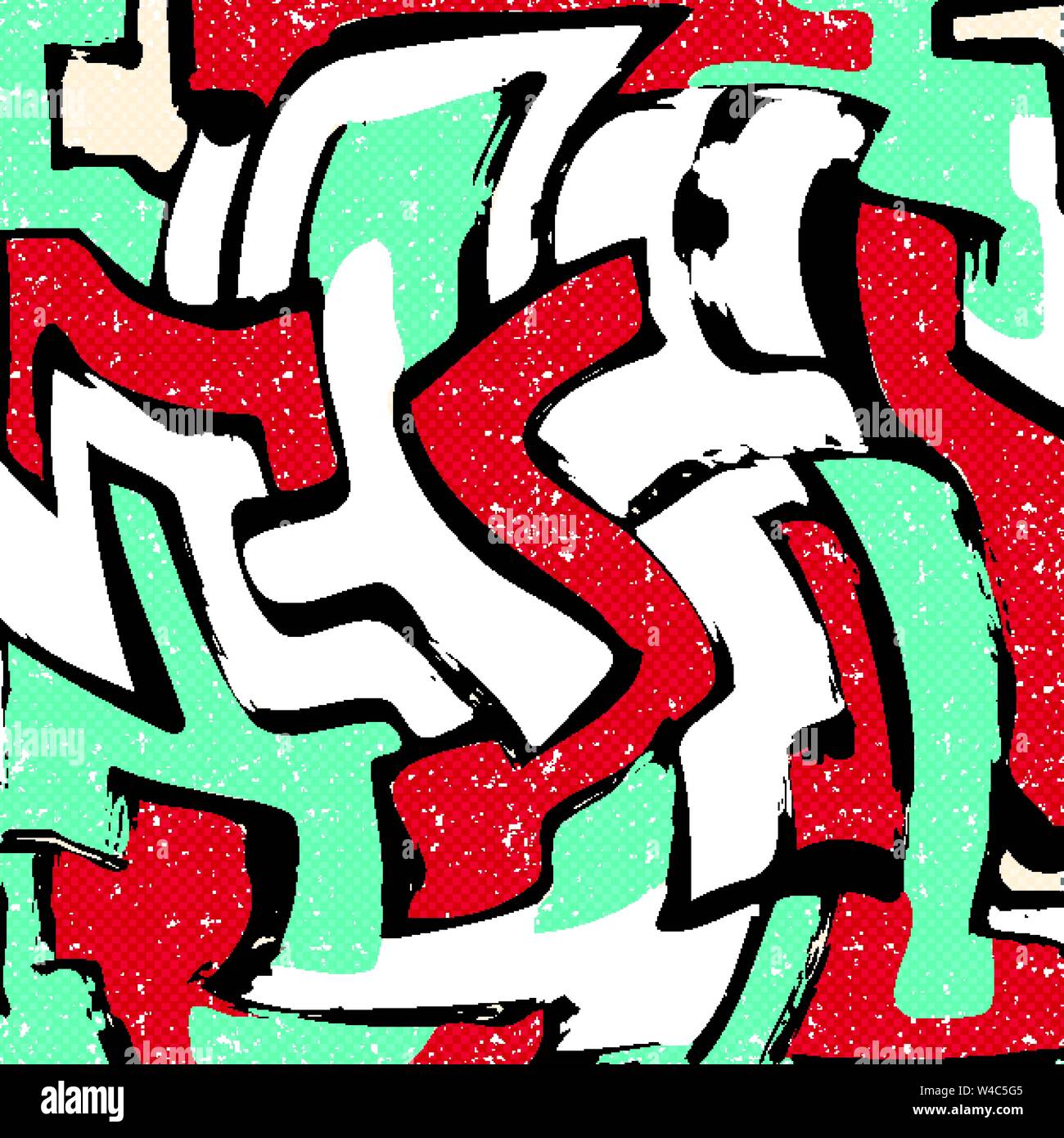Beautiful abstract graffiti gentle pattern Stock Vector