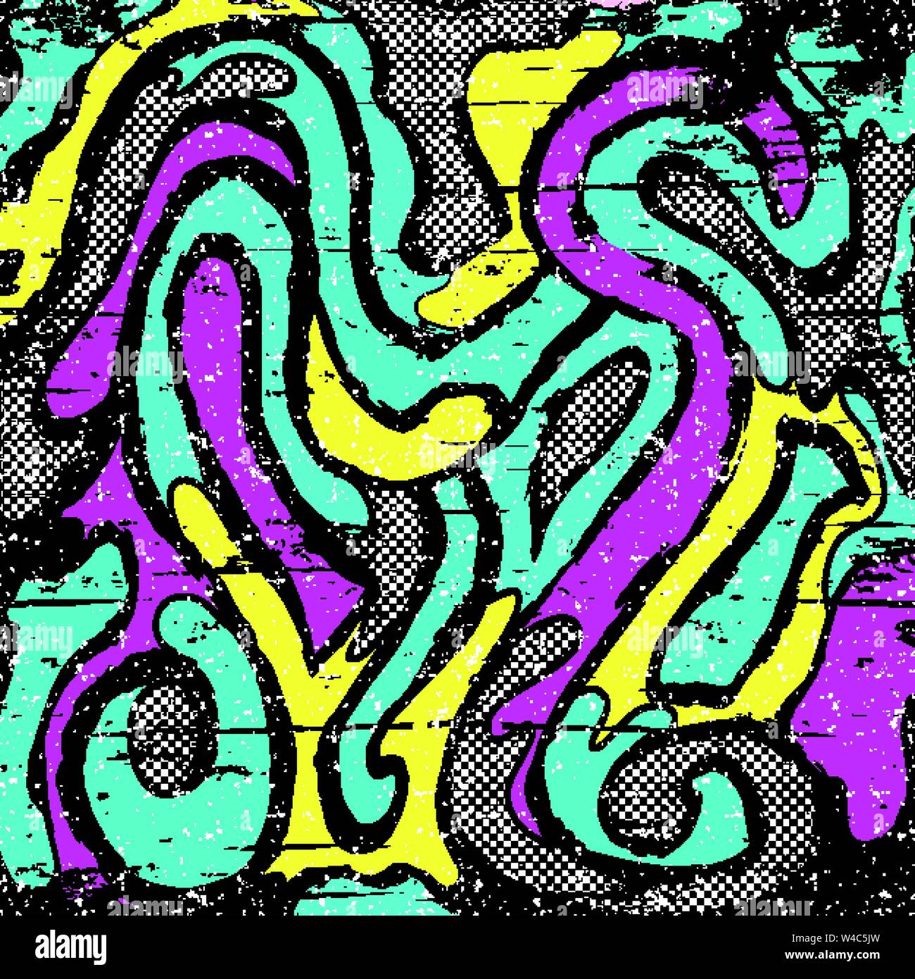 Beautiful abstract graffiti gentle pattern Stock Vector