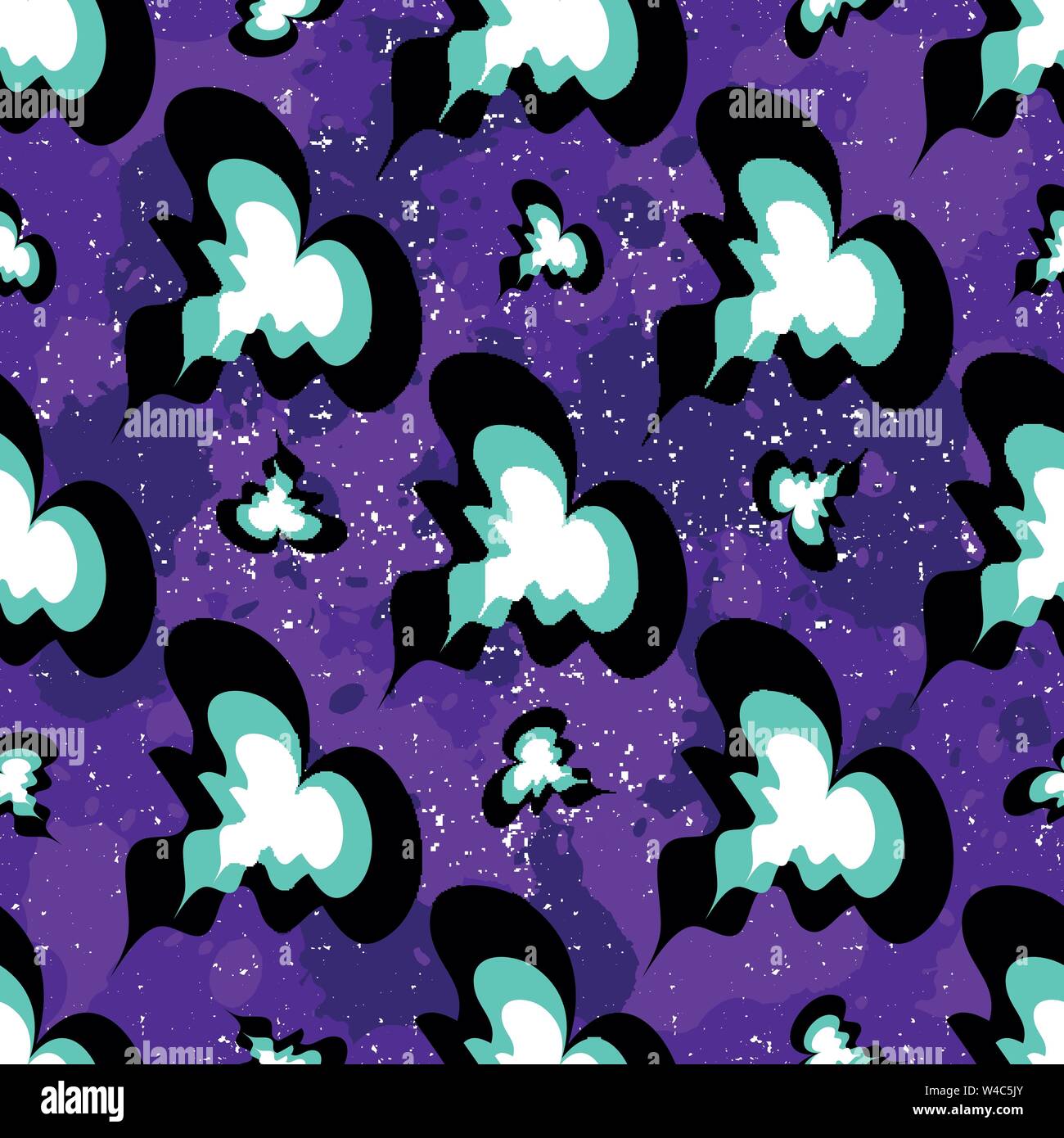 beautiful hearts on a purple background seamless pattern Stock Vector