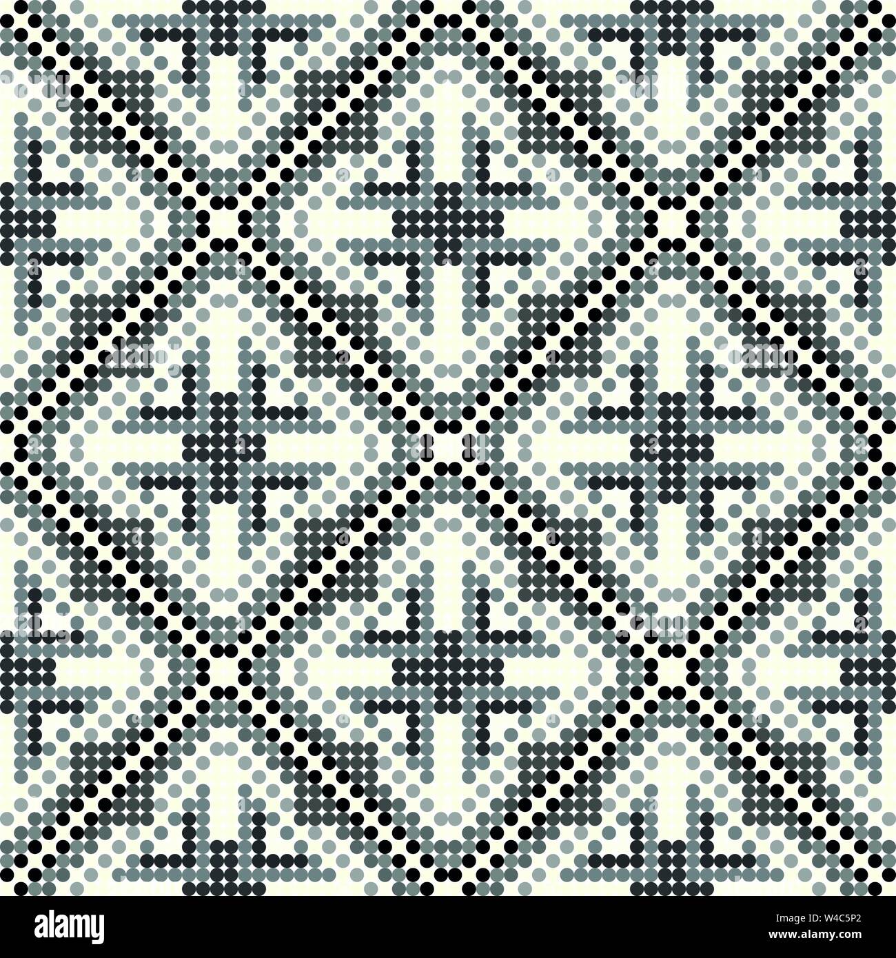 black and gray small colored balls geometric seamless pattern Stock Vector
