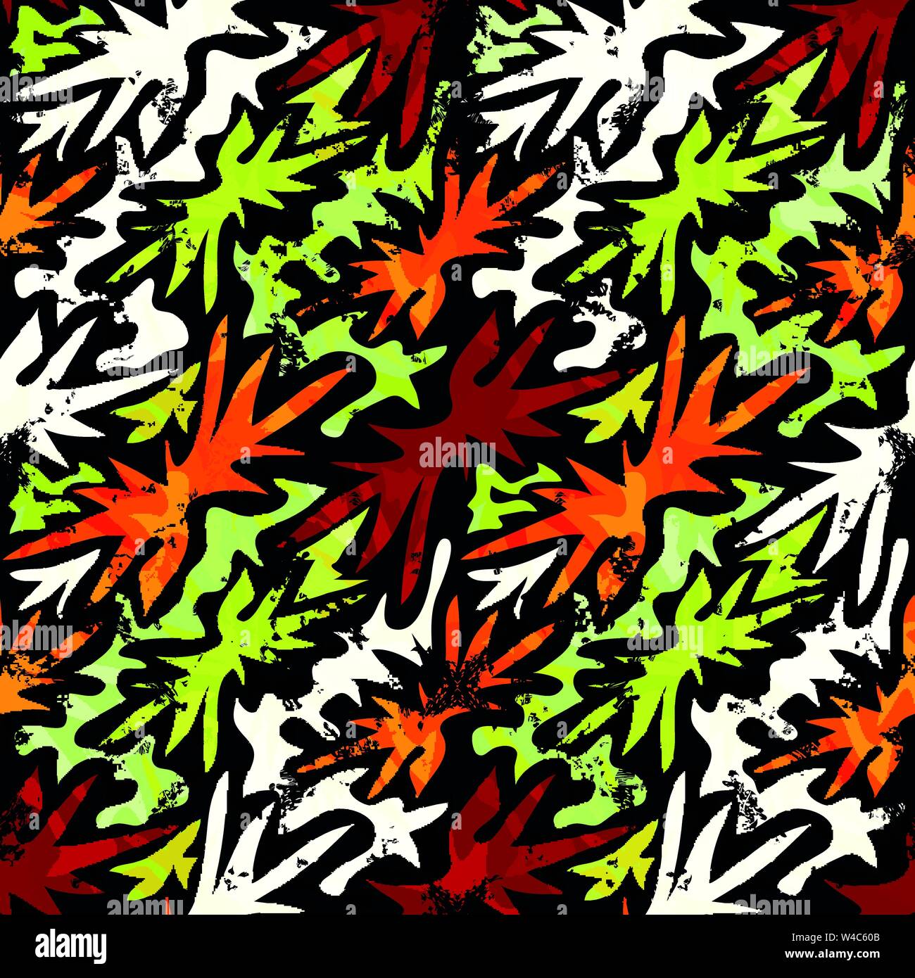 grunge colored graffiti seamless pattern Stock Vector