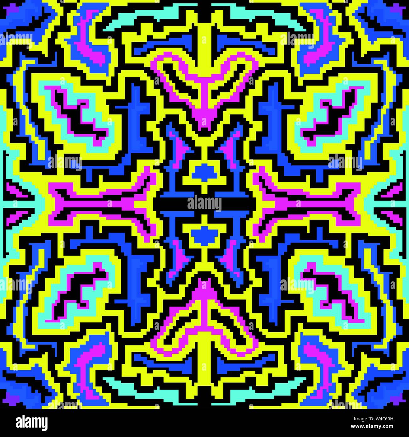 pixels psychedelic grunge texture geometric background Stock Vector