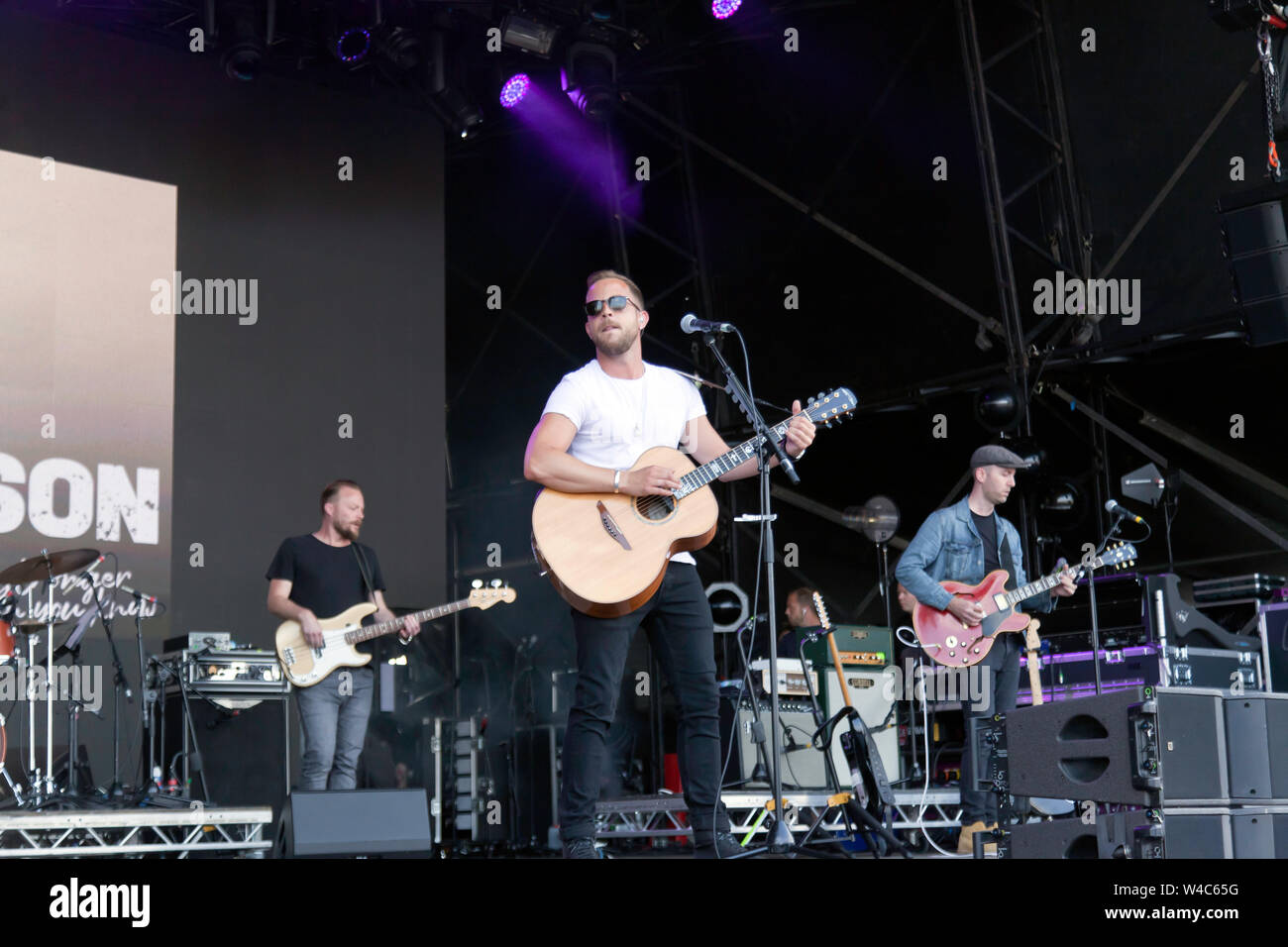 James Morrison performing on the Main Stage on Day 1 of the OnBlackheath Music Festival 2019 Stock Photo