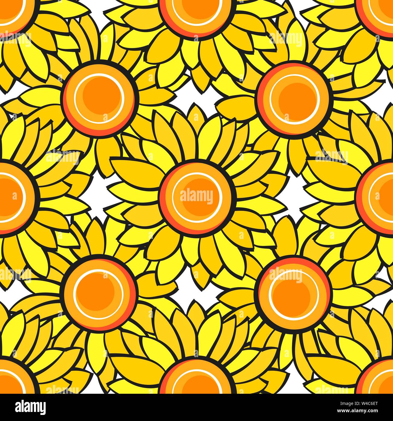 Watercolor sunflower seamless pattern Stock Vector Images - Alamy