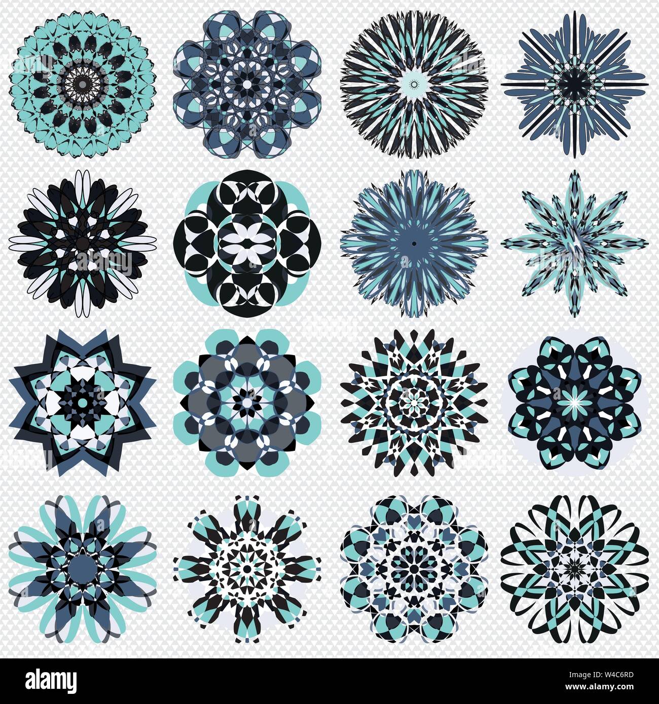 mandala symbol vector illustration collection Stock Vector
