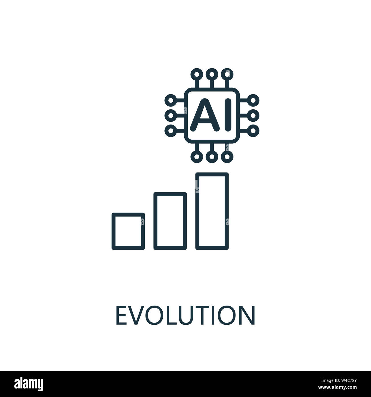 Evolution thin line icon. Creative simple design from artificial intelligence icons collection. Outline evolution icon for web design and mobile apps Stock Photo