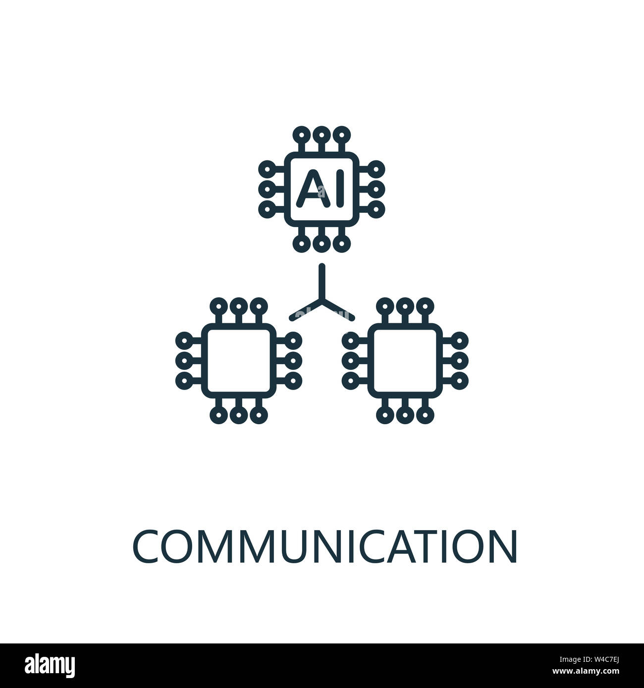Communication thin line icon. Creative simple design from artificial intelligence icons collection. Outline communication icon for web design and Stock Photo