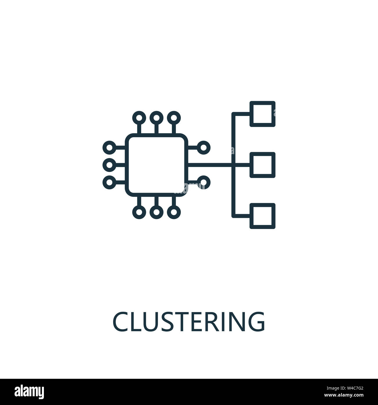 Clustering thin line icon. Creative simple design from artificial ...