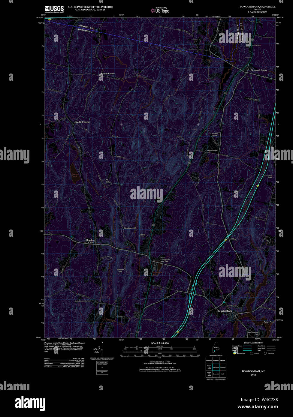 Maine USGS Historical Map Bowdoinham 20110906 TM Inversion Restoration