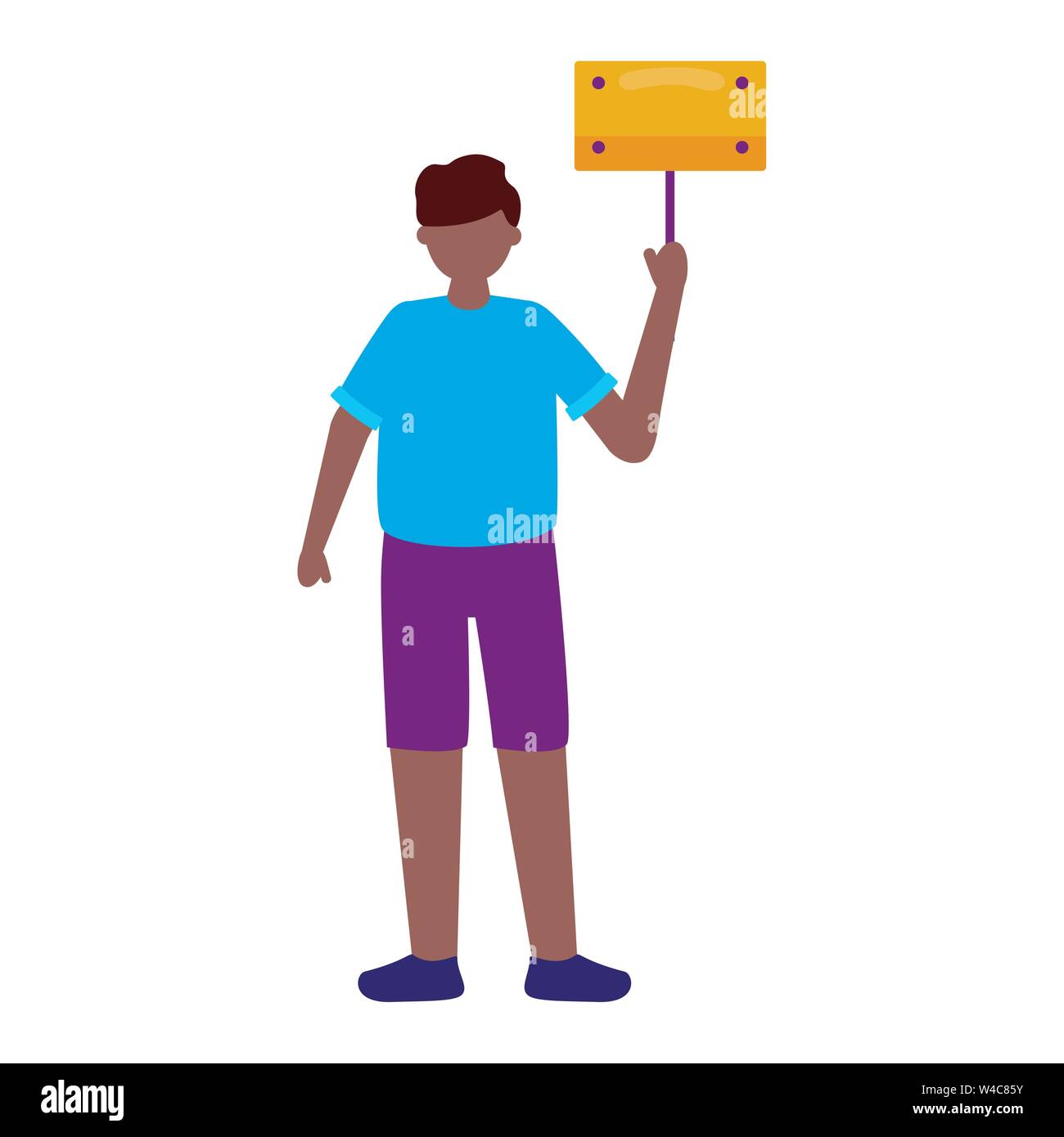 man holding a wooden board Stock Vector Image & Art - Alamy