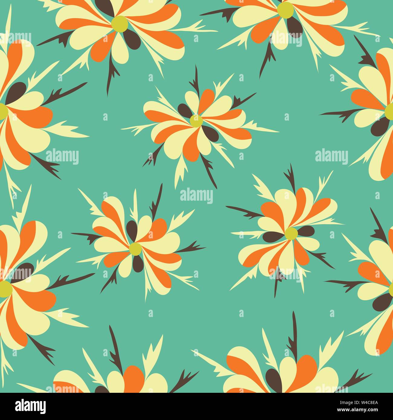 Colorful autumn flower border Stock Vector Images - Alamy