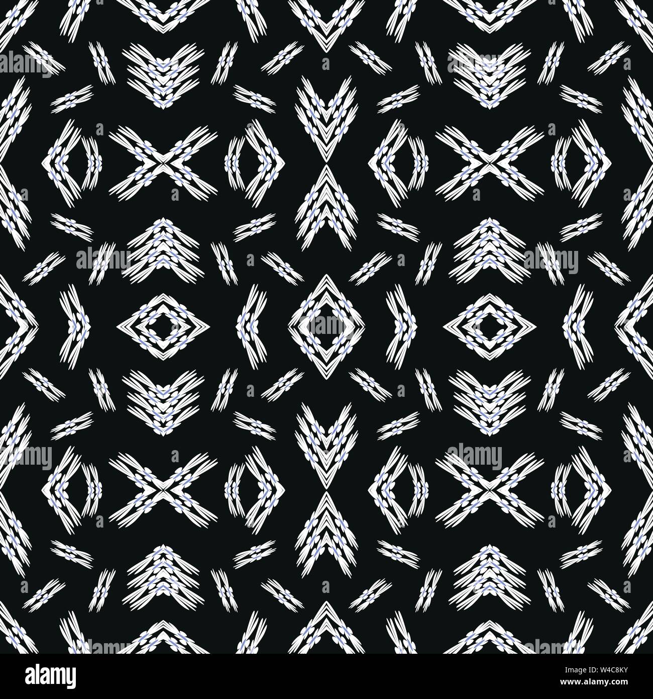 seamless pattern vintage ethnic ornament on a black background vector ...