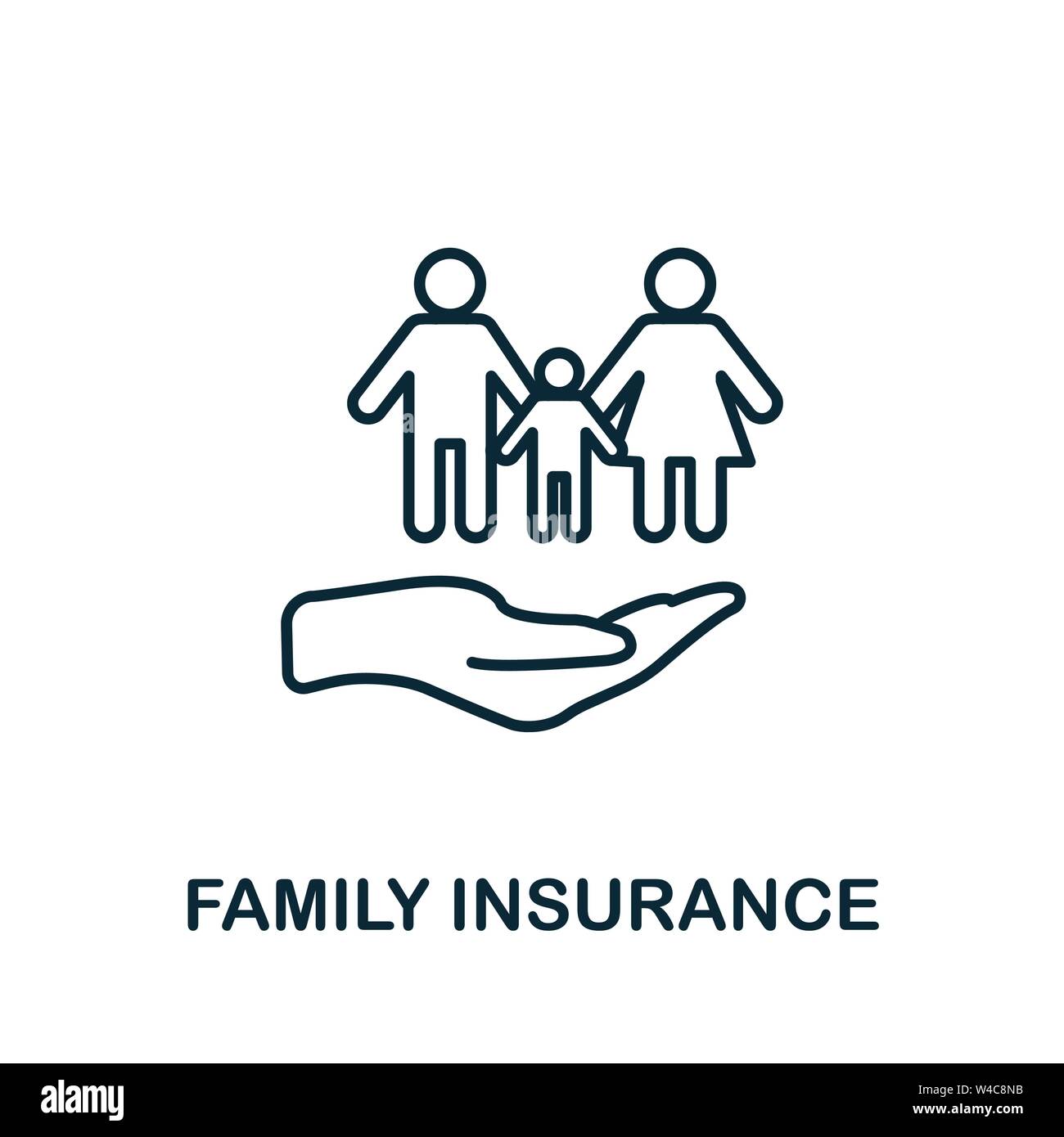 Family Insurance outline icon. Thin line style icons from insurance ...