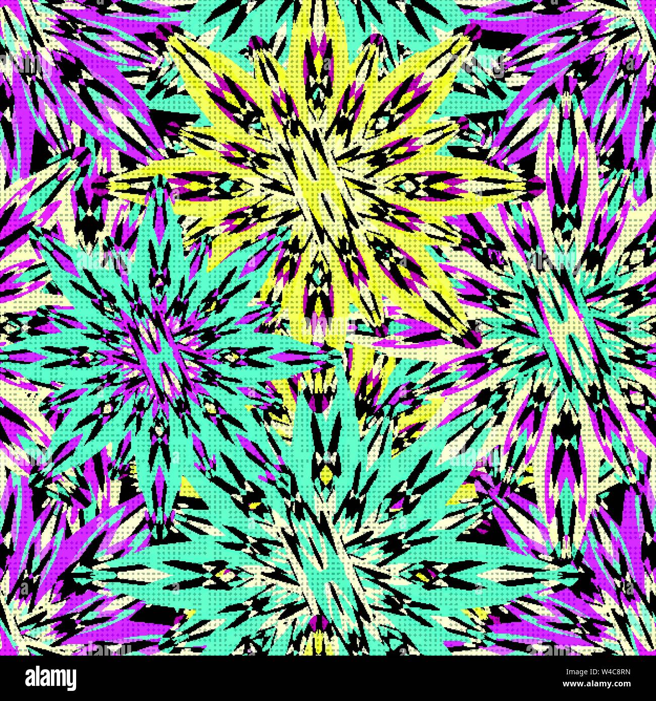 bright psychedelic vintage seamless pattern Stock Vector