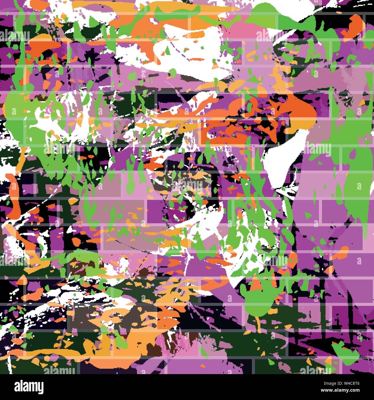 colored lines Graffiti pattern on a black background vector ...