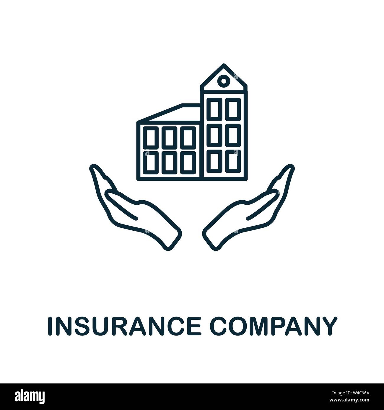 Insurance Company outline icon. Thin line style icons from insurance icons collection. Web design, apps, software and printing simple insurance Stock Vector