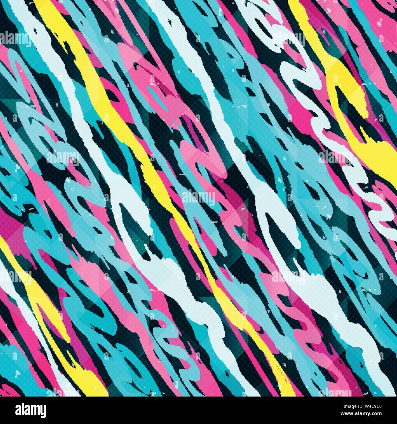 Graffiti abstract geometric objects on a black background Stock Vector