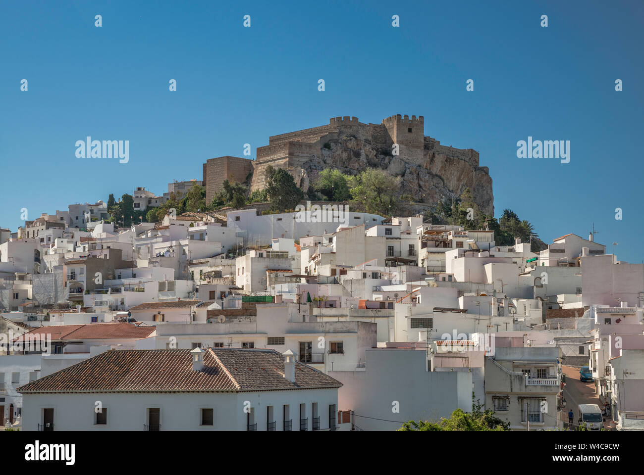 Castillo de Salobreña, 10th century castle over white town of Salobreña, Costa Tropical, Granada province, Andalusia, Spain Stock Photo
