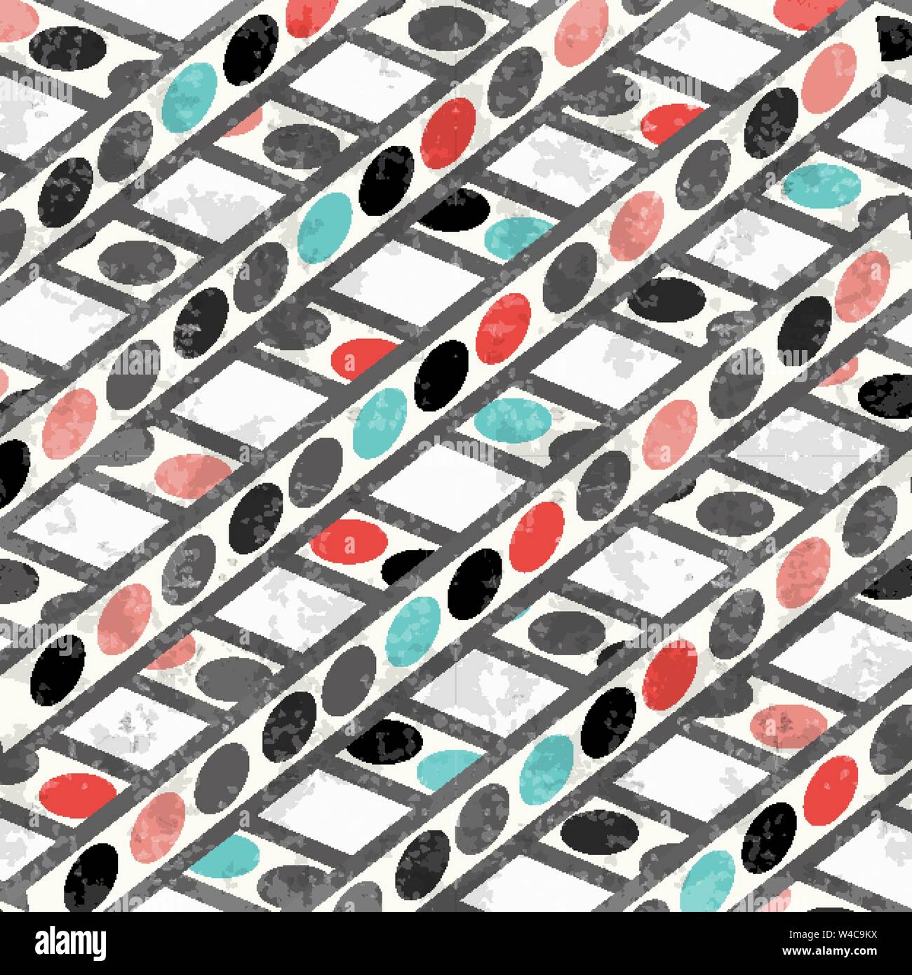 geometric circles and lines background vector illustration grunge effect Stock Vector