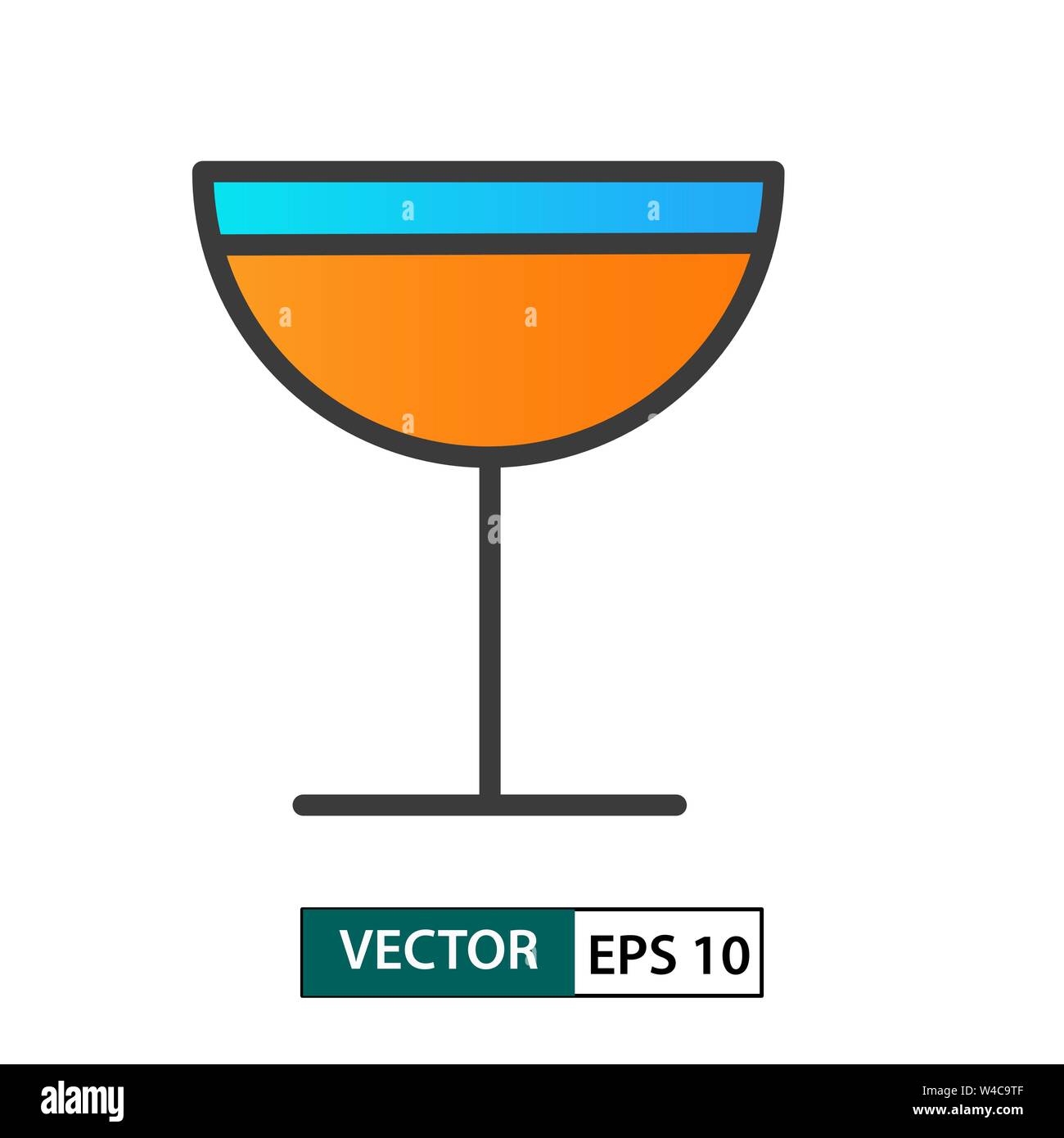 Glass icon vector. Colour style. Isolated on white background. Vector Illustration EPS 10 Stock Vector