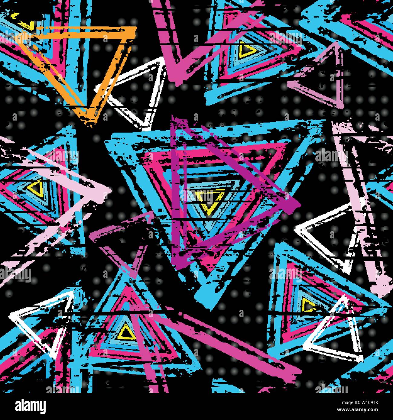 grunge colored graffiti seamless pattern Stock Vector