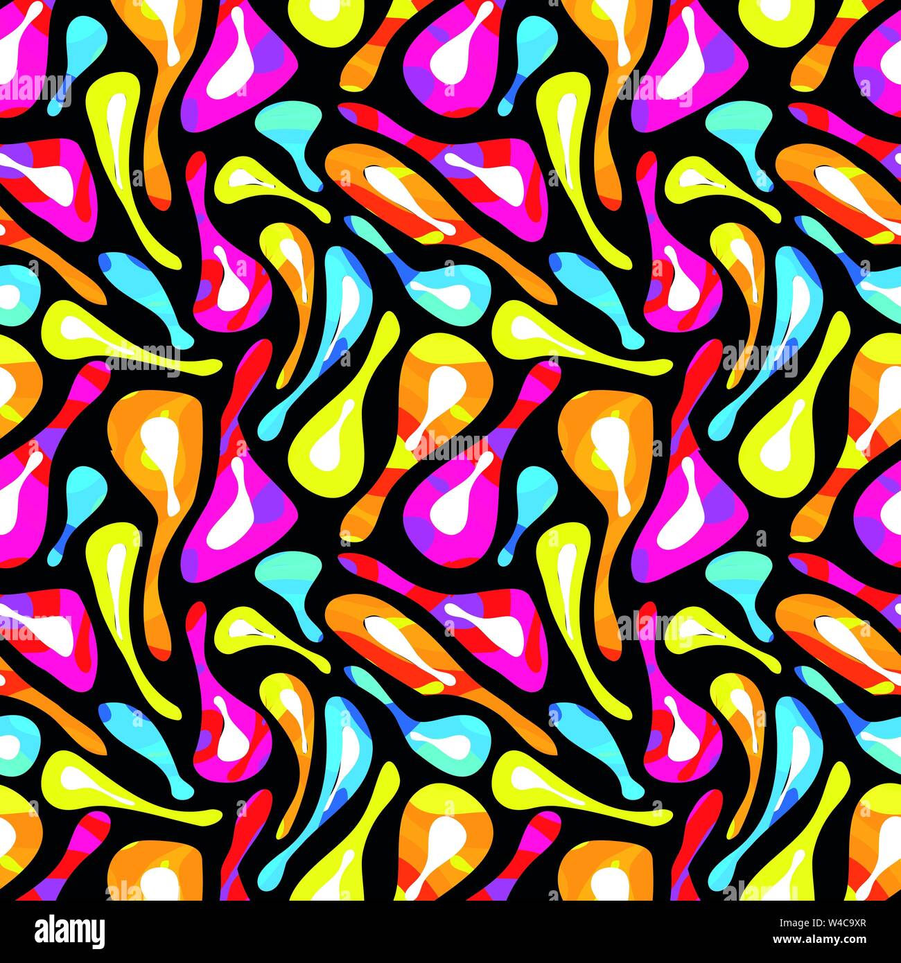 colored graffiti abstract pattern on a black background Stock Vector