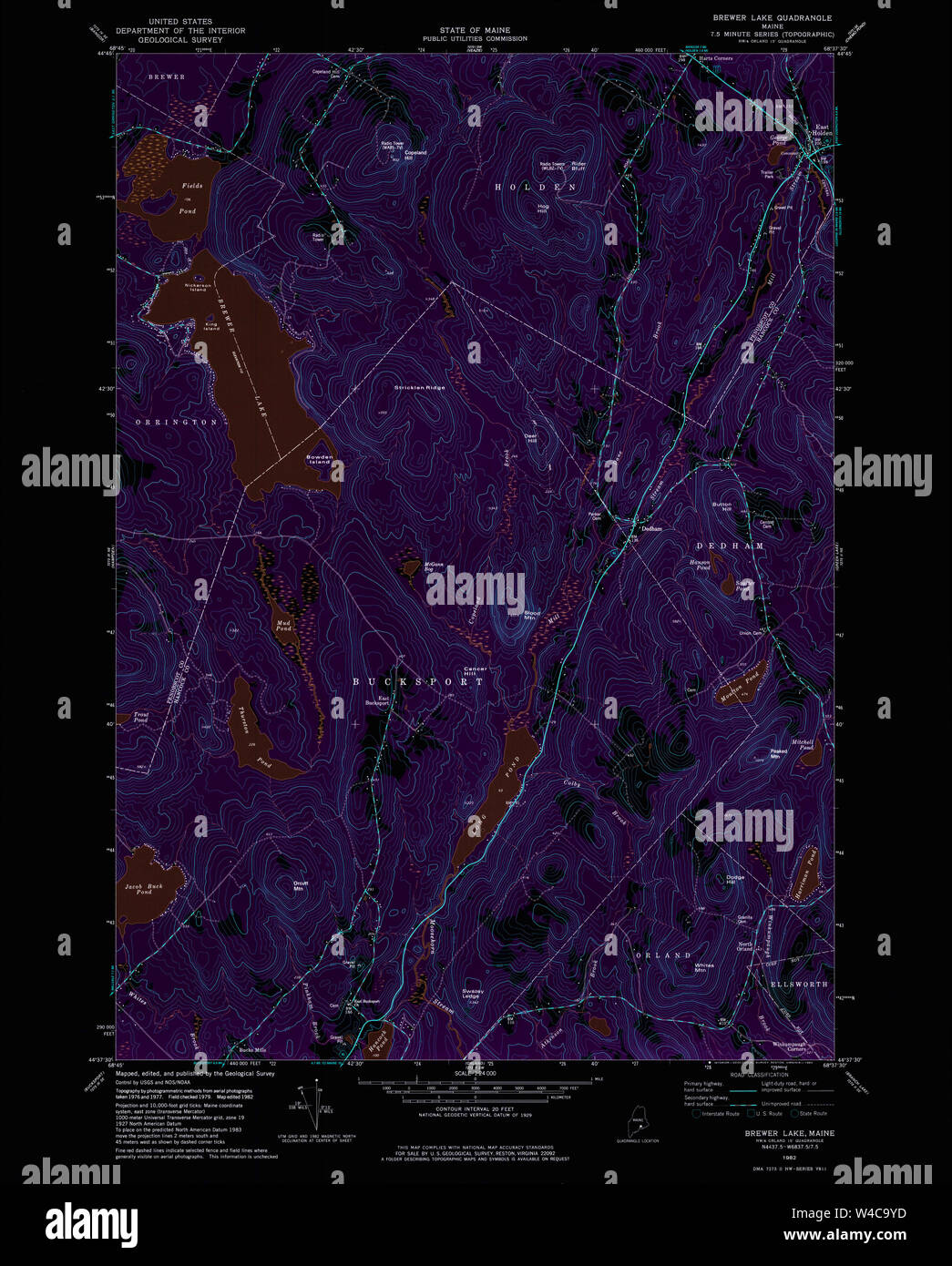Brewer maine map hires stock photography and images Alamy