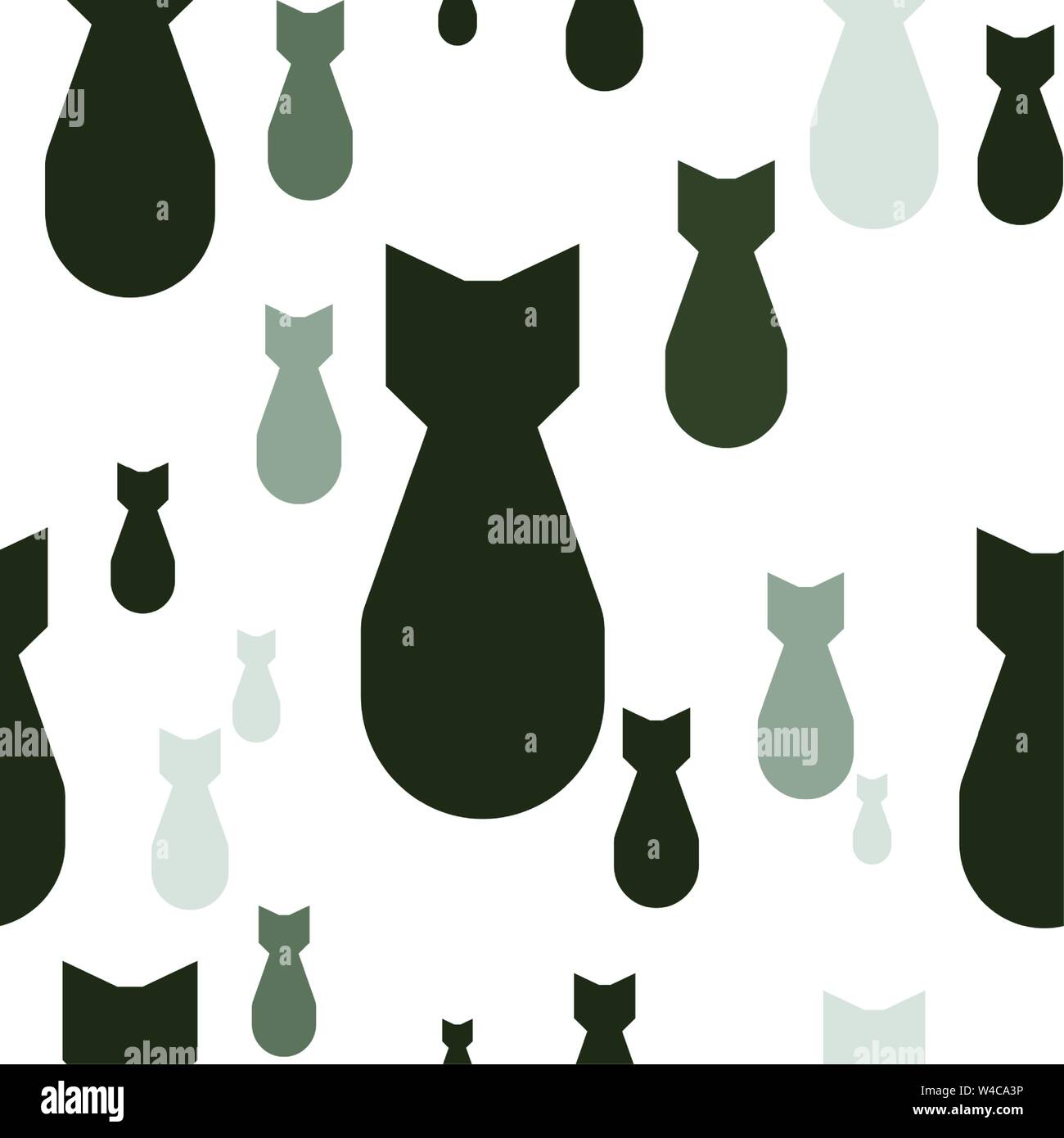 Falling atom bombs, black and white seamless vector texture. Stock Vector