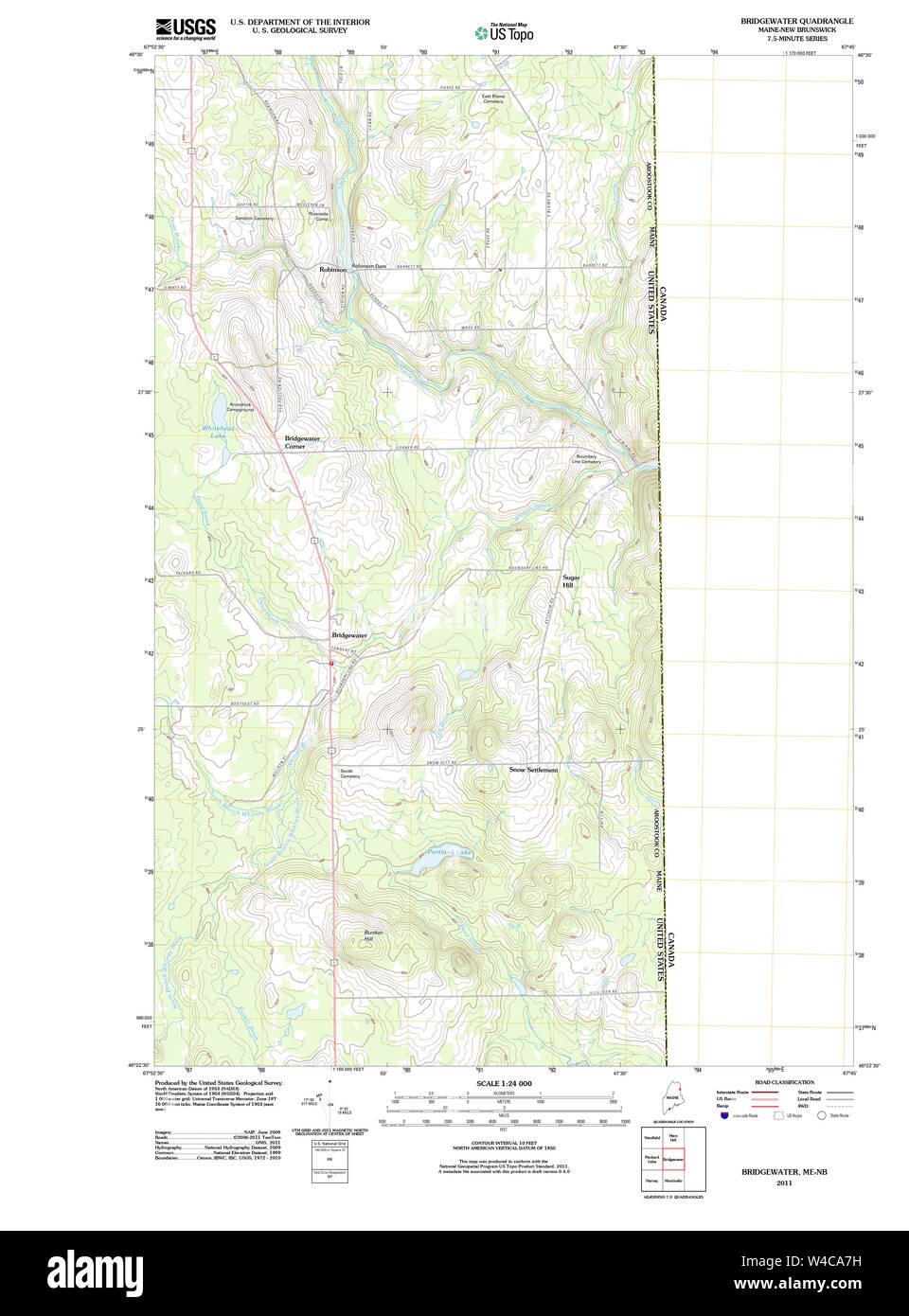 Maine USGS Historical Map Bridgewater 20110907 TM Restoration Stock