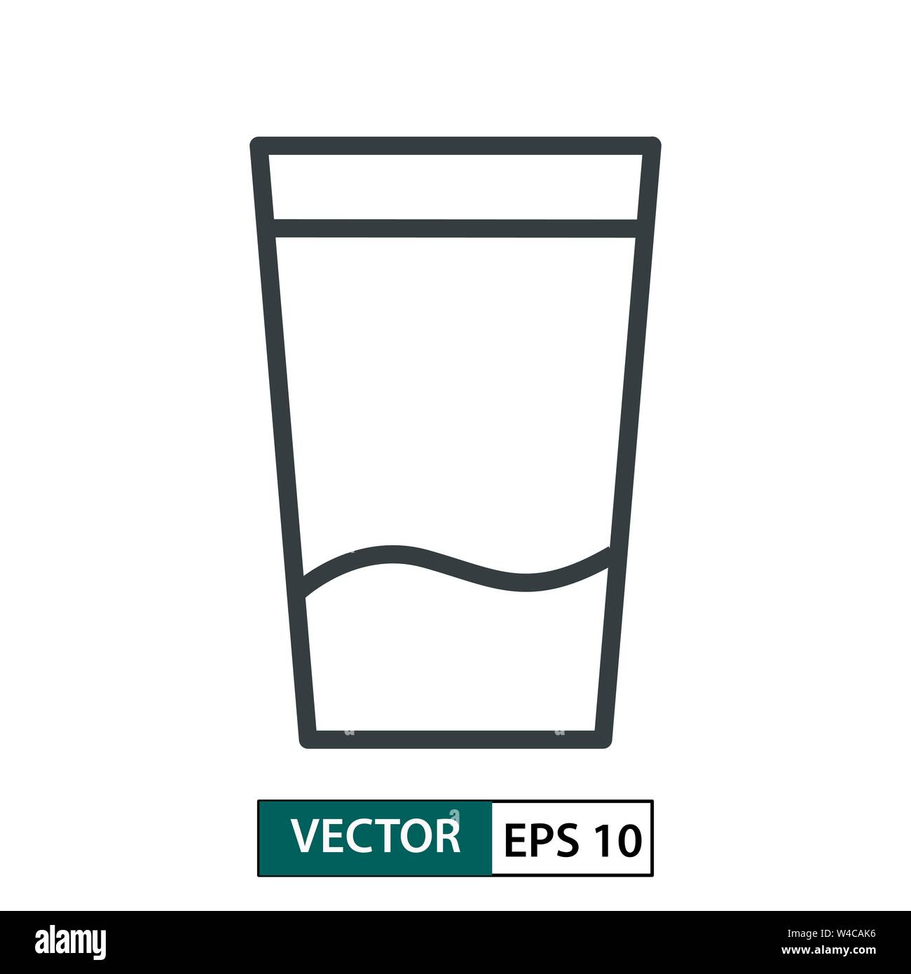 Glass flat icon vector. Line style. Isolated on white background. Vector Illustration EPS 10 Stock Vector