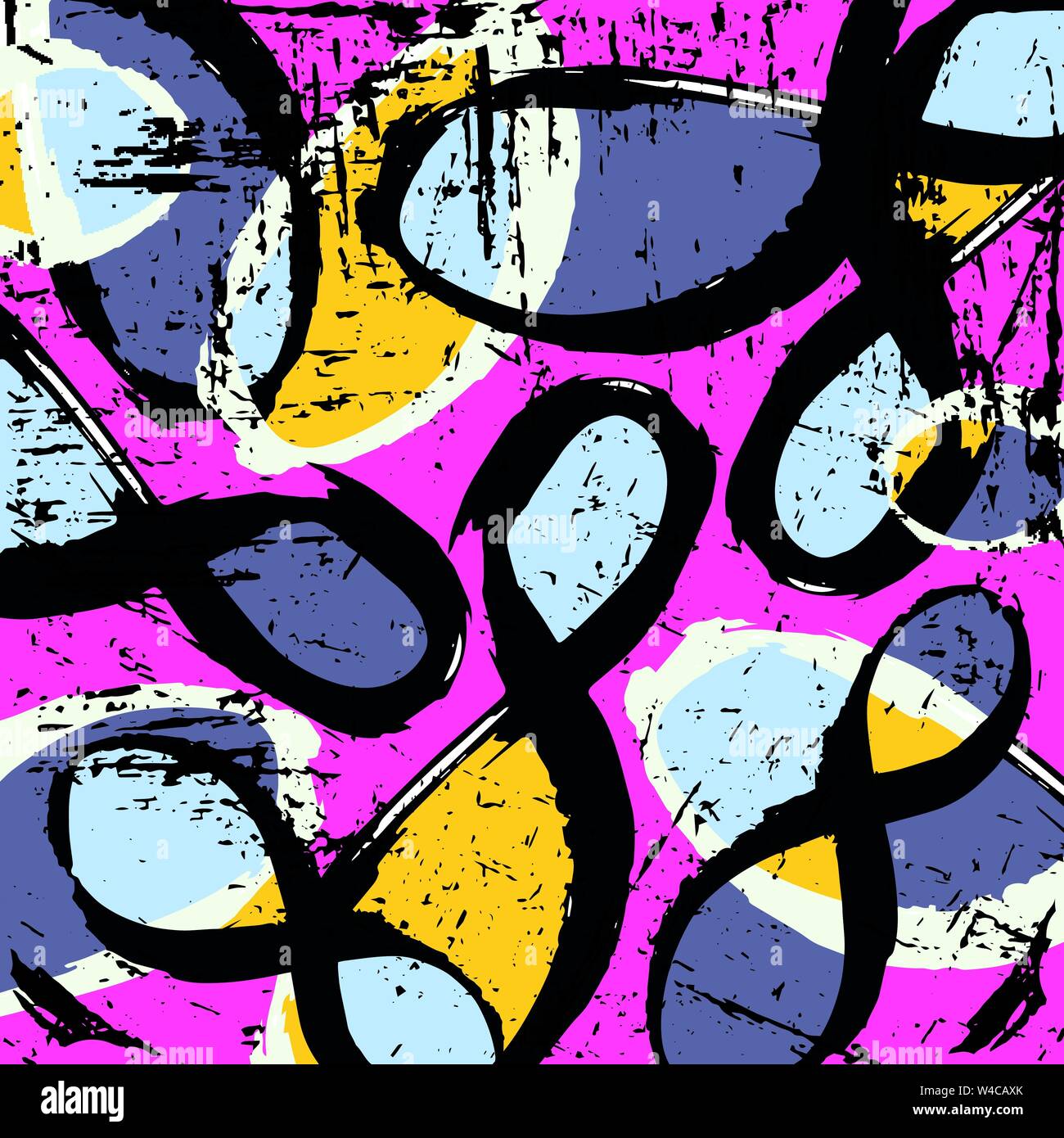 graffiti colored geometrical objects vector illustration Stock Vector