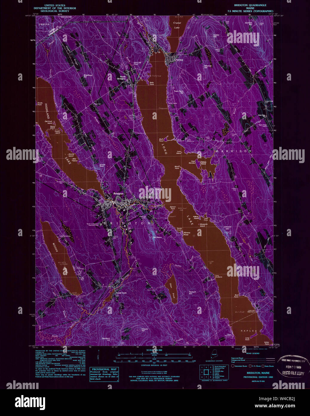 Maine USGS Historical Map Bridgton 806544 1983 24000 Inversion