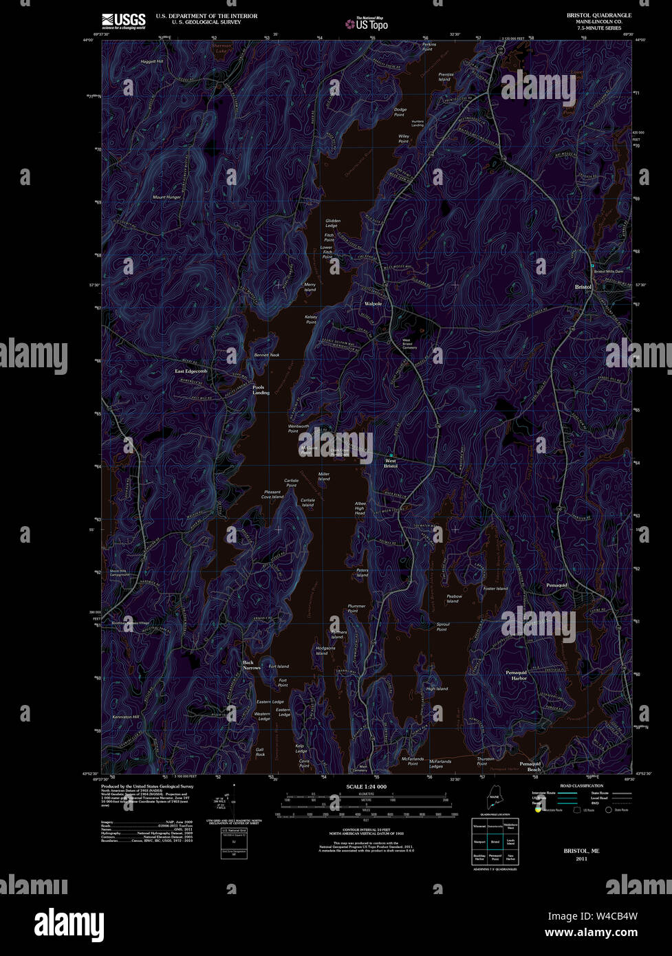 Maine USGS Historical Map Bristol 20110829 TM Inversion Restoration