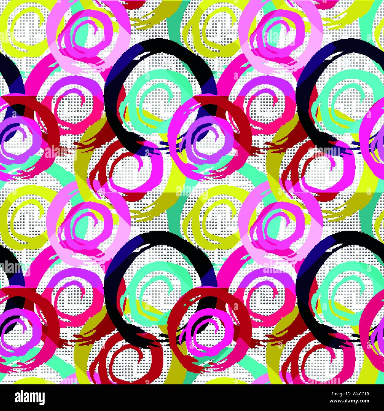 grunge colored graffiti seamless pattern vector illustration Stock Vector