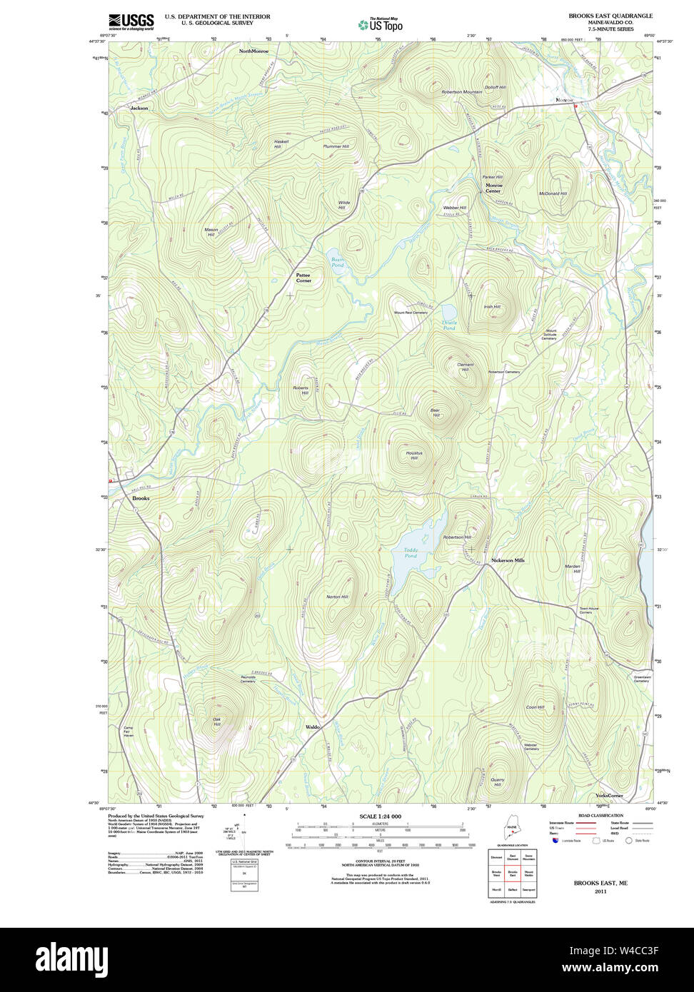Maine USGS Historical Map Brooks East 20110906 TM Restoration Stock