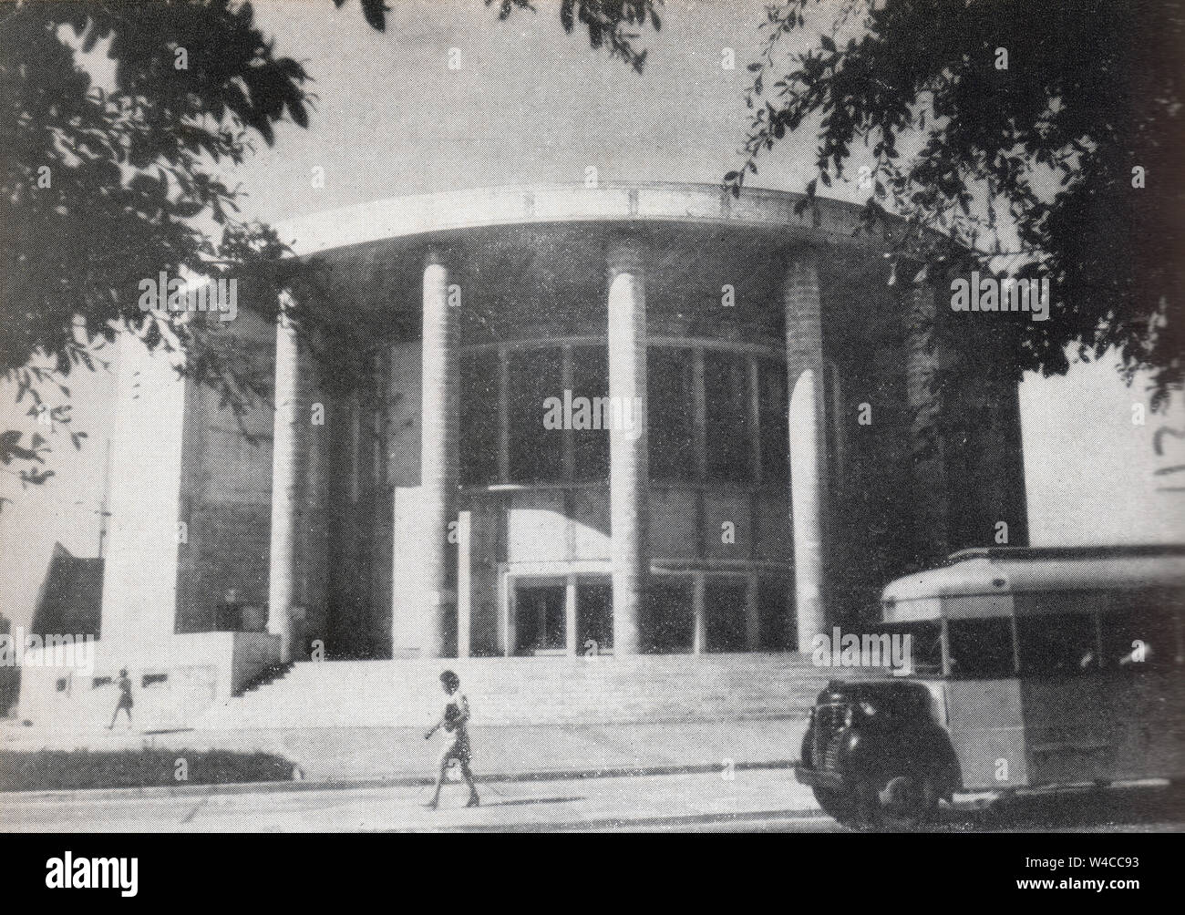 Historic photograph of Habimah National theatre, Tel Aviv, Israel circa 1945 Stock Photo
