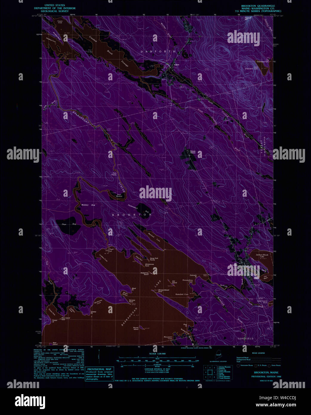 Brookton maine map hires stock photography and images Alamy