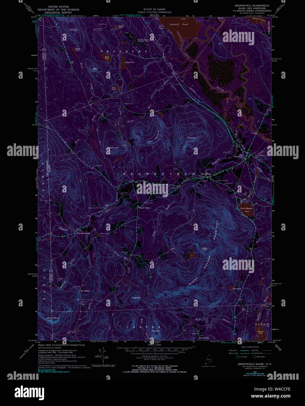 Maine USGS Historical Map Brownfield 104977 1964 24000 Inversion