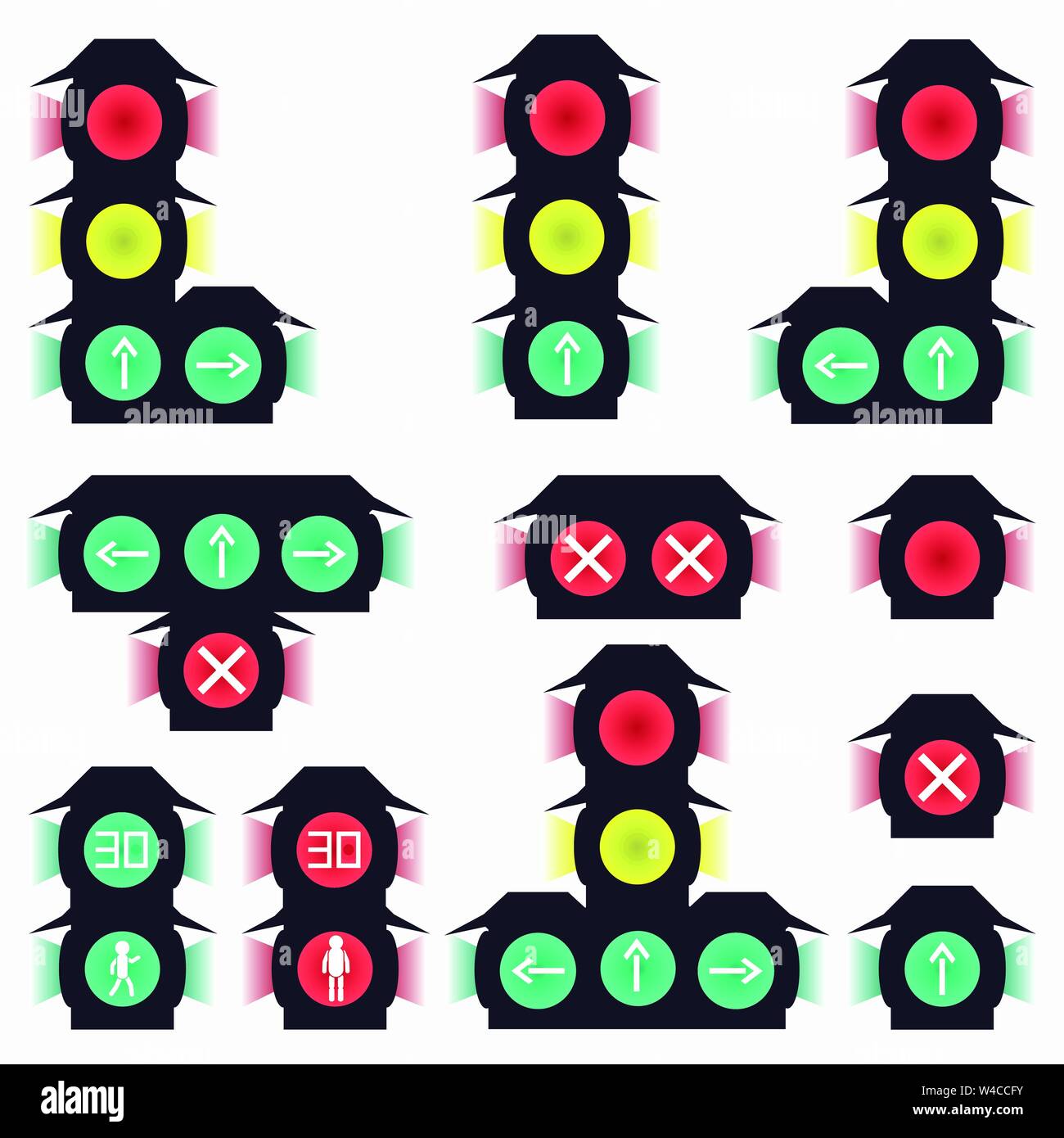 traffic lights colored symbols Stock Vector Image & Art Alamy