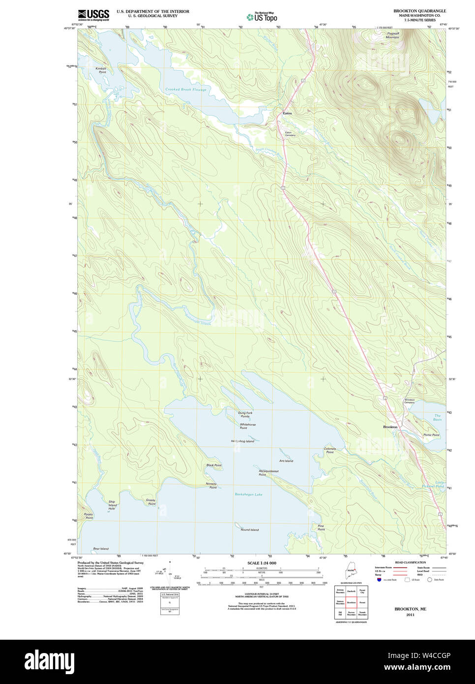 Maine USGS Historical Map Brookton 20110829 TM Restoration Stock Photo