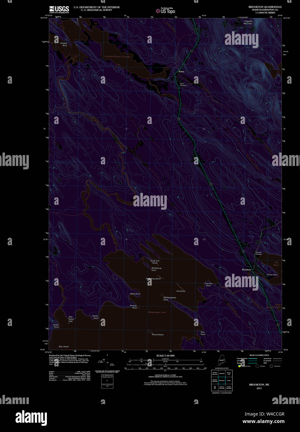 Brookton maine map hires stock photography and images Alamy