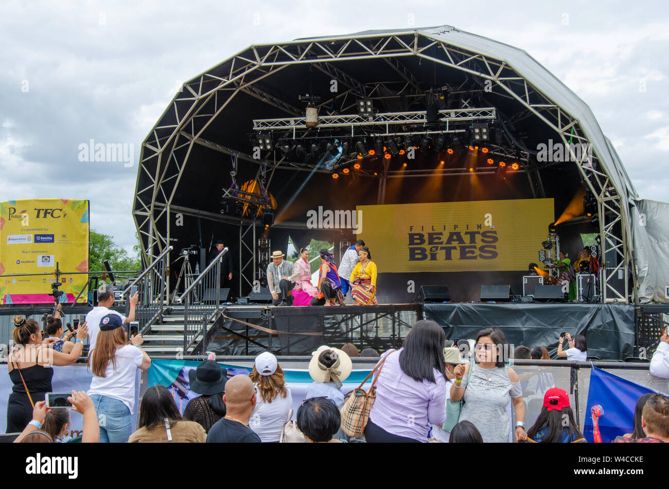 London, UK - July 21st 2019: The Barrio Fiesta 2019 took place on Apps Court Farm at Walton-on-Thames. An annual festival celebrating Filipino culture Stock Photo