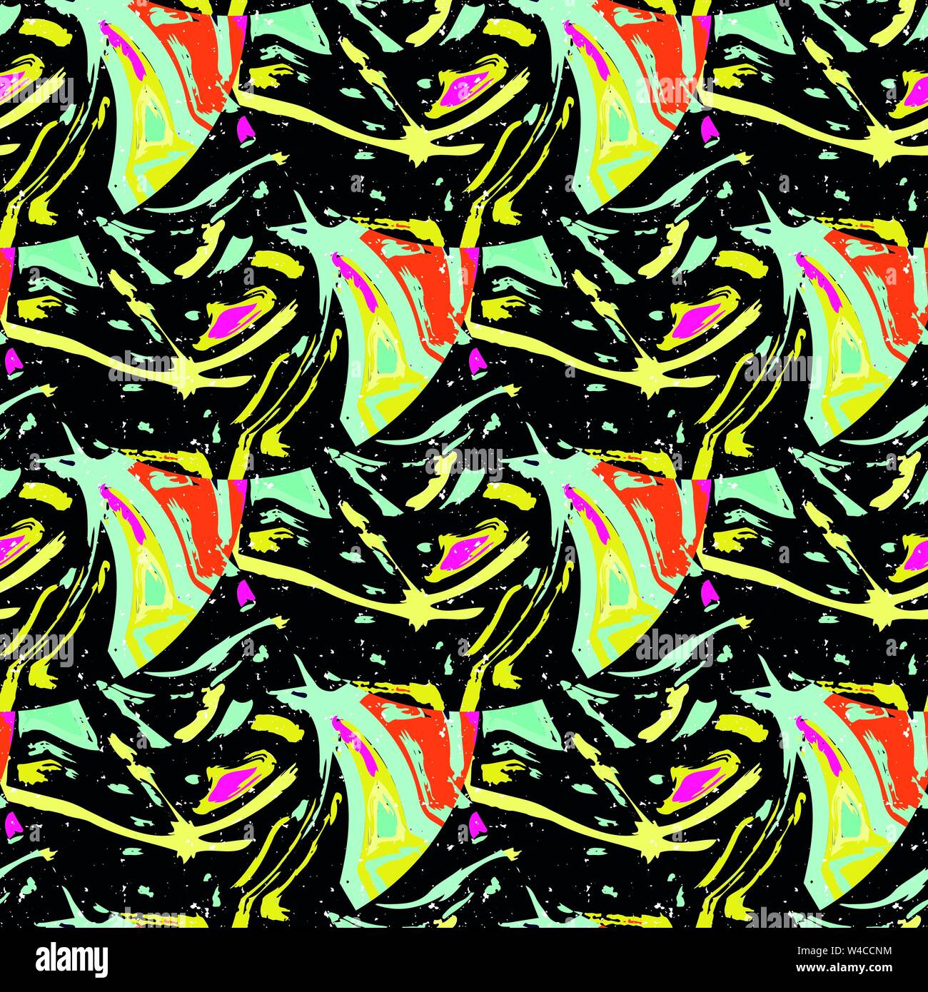 grunge colored graffiti seamless pattern Stock Vector