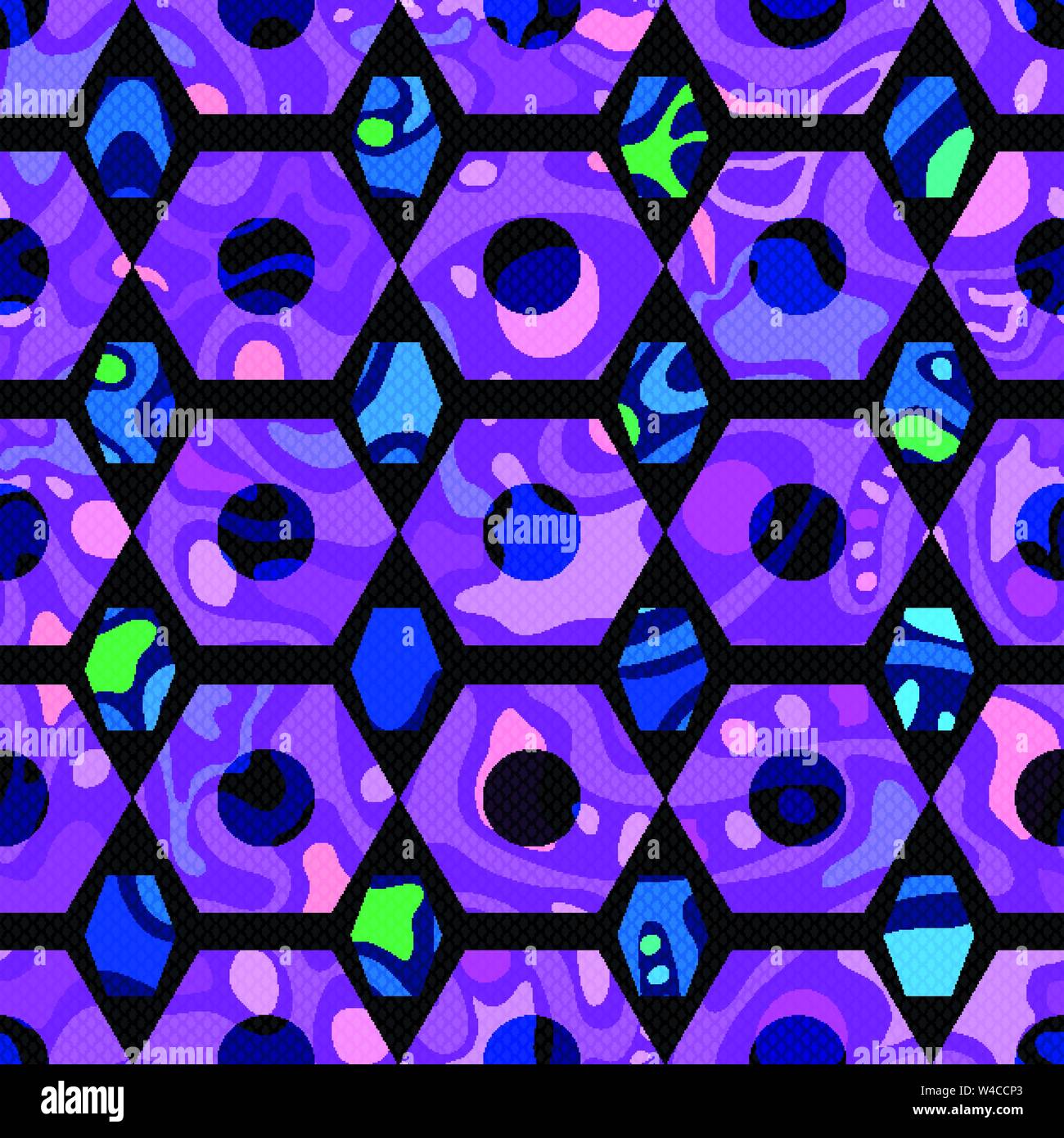 graffiti colored polygons seamless pattern Stock Vector