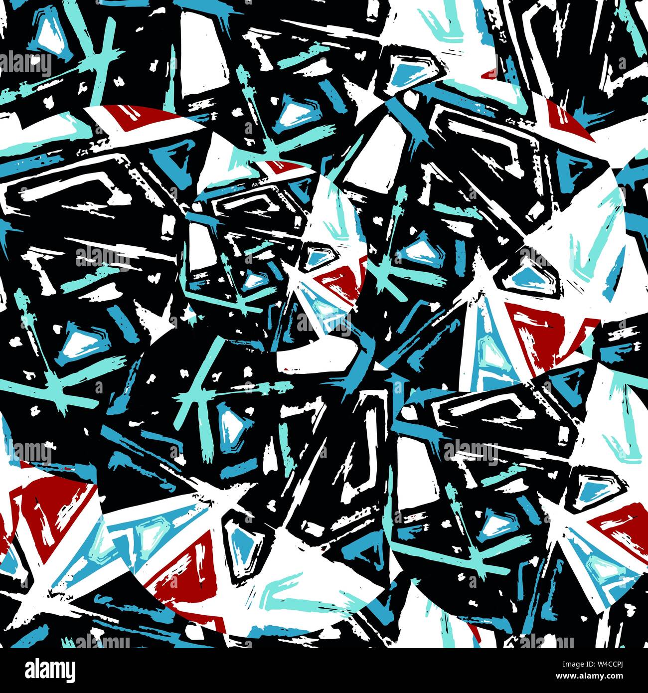 grunge colored graffiti seamless pattern vector illustration Stock Vector