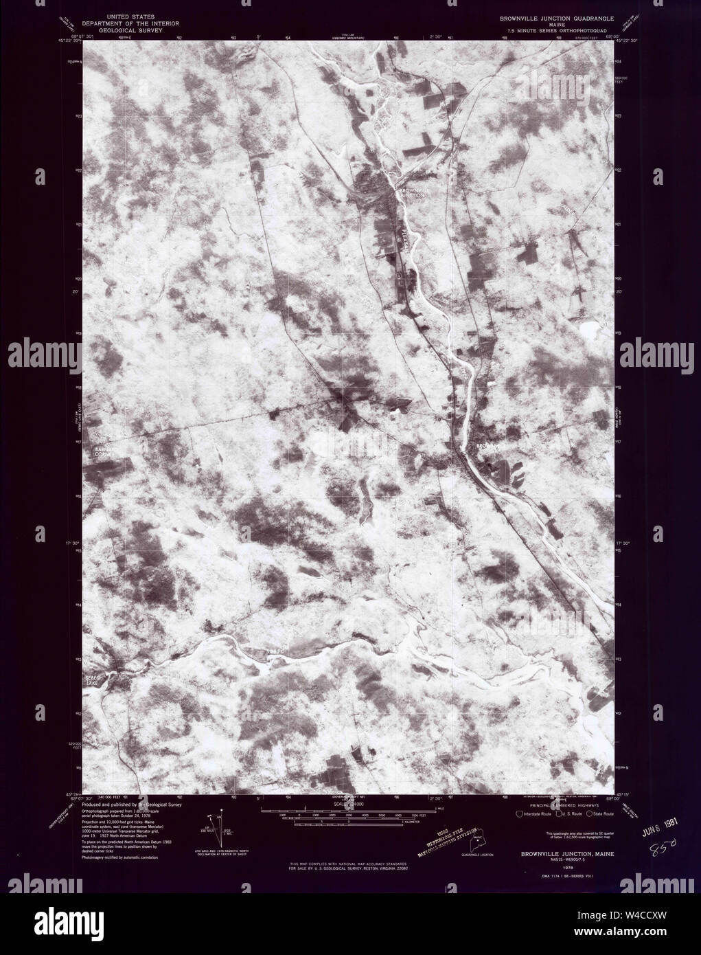 Maine USGS Historical Map Brownville Junction 806560 1978 24000