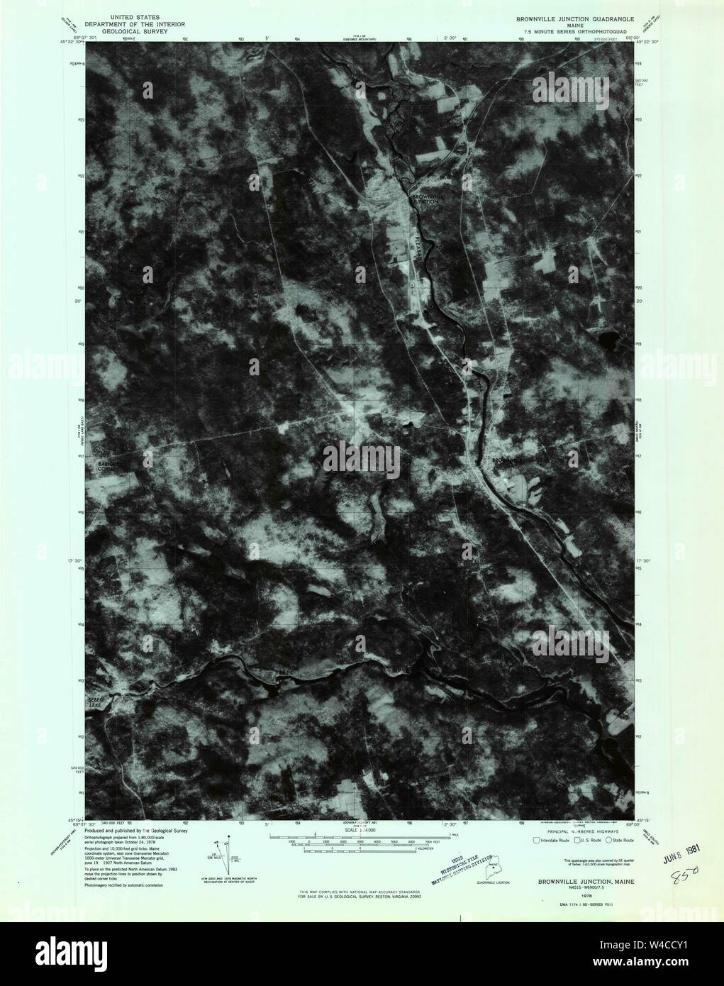 Maine USGS Historical Map Brownville Junction 806560 1978 24000 ...