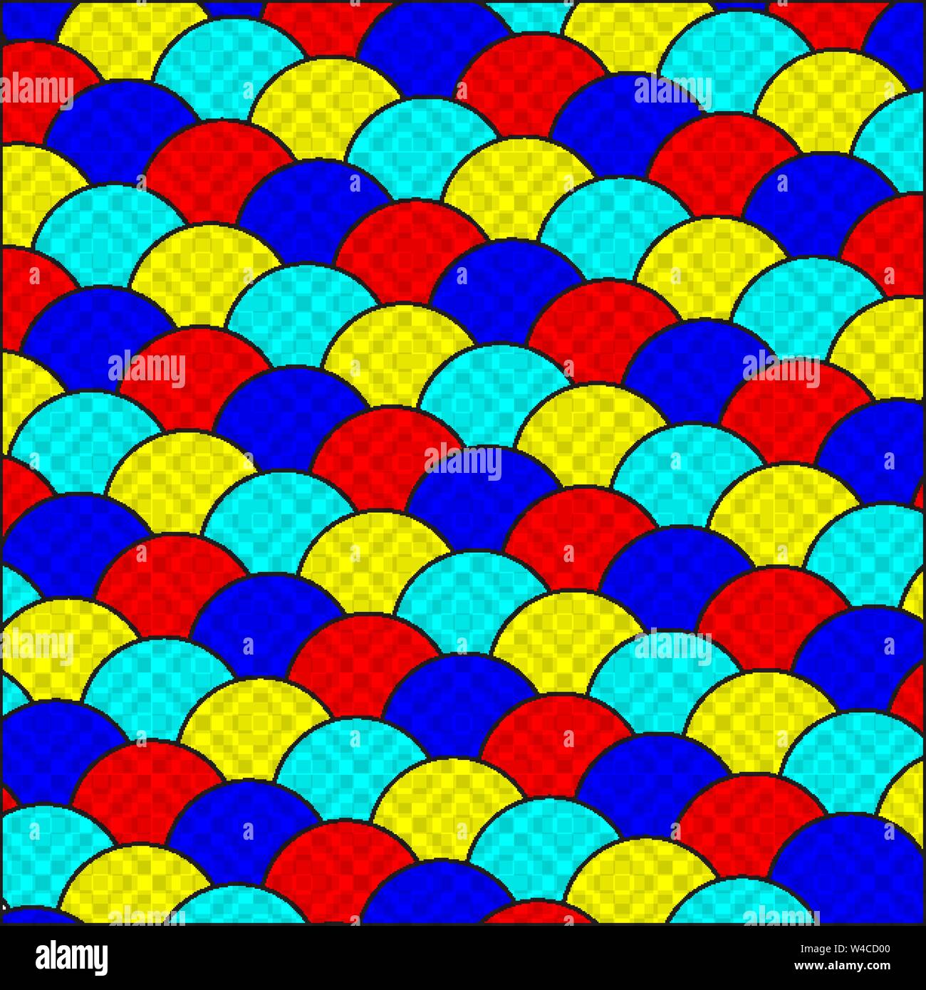 colored psychedelic circles geometric background vector illustration Stock Vector
