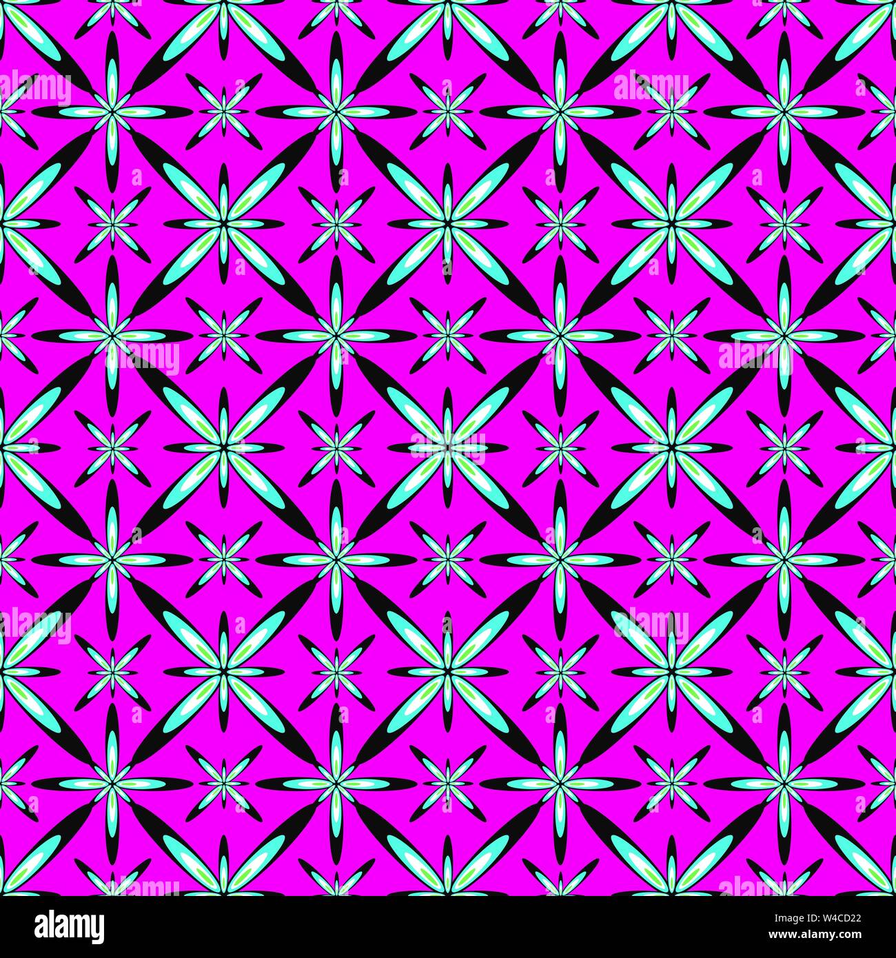 Abstract beautiful flowers on pink background seamless pattern vector ...